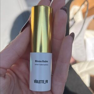 Bisou Balm Sheer Matte Lipstick - Gold and White